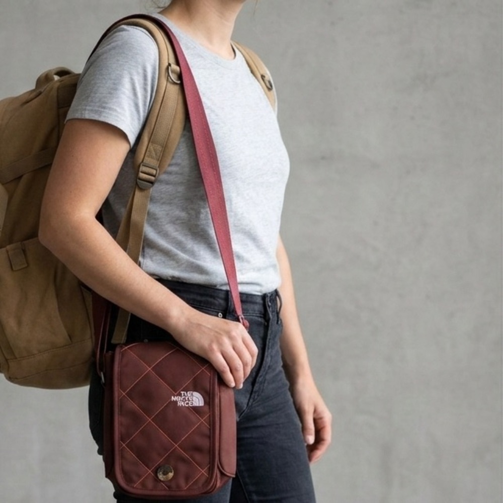 The North Face Geoface Crossbody Pouch passport travel bag - Picture 1 of 6